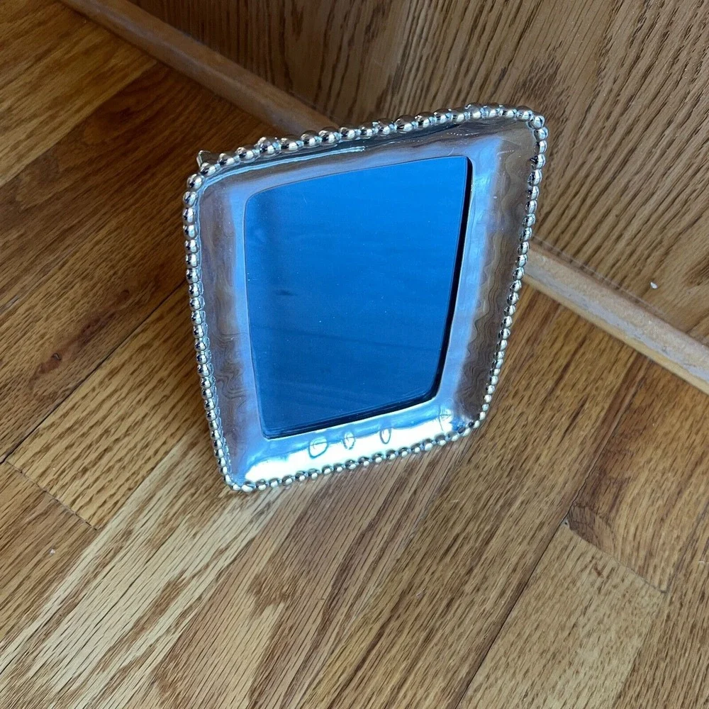 Michael Aram Molten Beaded Picture Frame Silver Tone 7.5x6